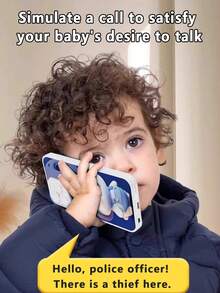 1 件儿童益智多功能学习电话，婴儿玩具带音乐，男孩女孩仿真电话，节日礼物