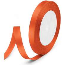 38x 25 Yards Satin Ribbon, Autumn Orange Silk Ribbon Wrapping, Floral Bouquets, Crafts, Wedding Party Decorations, And Sewing Projects - Cam mùa thu + 3/8" x 25 Yards - Xem 2