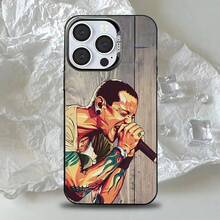 Custodia per telefono della band Rock L-Linkin P-Park, compatibile con modelli 16, 15, 14, 13, 12, 11, Pro, Max, Plus, Mini, XS, SE, antiurto, nera opaca, compatibile con custodie per modelli 17, 17 Pro, 17 Pro Max