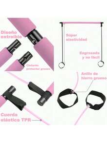 MATTJIASPOP Kit de Barra de Pilates Portátil,16 en 1 Juego de Bandas de Resistencia para Ejercicio Ajustable,Barra de Resistencia con 6 Bandas Elásticas Pesadas,Palo de Pilates de Estiramiento - 1 - Ver 7