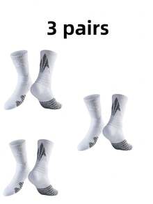 3/1 Pair, Men's Mid Tube Socks, Men's Sports Socks, Men's Badminton Socks, Sports Training Socks, Women's Sports Socks, Practical Professional Basketball Socks, Football Socks, Badminton Socks, Towel Bottoms, Sports Running And Long-Distance Running Socks, Suitable For Youth/Students/Sports Outfits - Multicolor - View 8