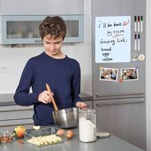 3 Pack Magnetic Dry Erase Board, 12inx 8in Erasable Refrigerator White BoardPlanner, Dry Erase Board Magnetic Home Kitchen Memo Grocery List, Grocery List, 5 Markers And Eraser