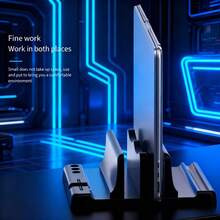 Sturdy Metal Vertical Laptop Stand Holder - Space-Saving Desktop Rack For IPad/Tablet/Notebook (10-17 Inch), Compatible With Most Laptops, Anti-Slip Stable Base