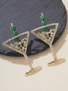 1 Pair Handmade Fashion Women's Cocktail Glass Earrings, Creative Champagne Cup Earrings Perfect For Parties And Holidays, Great Gift - Cup - View 9