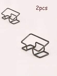 Hollow Business Card Holder Creative Product Storage Box, Office Display, Ideal Gift, Multiple Colors Available, Essential For Business Office, High-End Line Design Business Card Display Stand, 3 Fashionable Colors To Choose From, Simple Desktop Standing Business Card Stand, Card Display Base, Photo Photo Card Display Stand