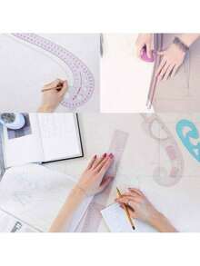 Reglaétrica Francesa con Mayor Tamaño 55cm Estilos de Regla de Costura con Formaétrica Juego de Regla de Medición de Ropa Prendas de Bricolaje para Diseñadores Fabricantes de Patrones y Sastres - 1 - Ver 7