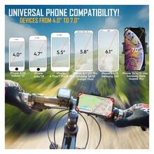 Soporte premium para teléfono de bicicleta, soporte universal para teléfonos de 4" a 7", montaje en manillar para bicicletas, motocicletas, scooters eléctricos y ATV, abrazadera frontal segura, instalación y liberación rápida, agarre antideslizante, rotación de 360°, materiales resistentes a los rayos UV, compatible con todo tipo de clima, ideal para navegación, llamadas y accesorios esenciales durante los viajes, compatible con la mayoría de los tamaños de carcasa, fácil de operar con una sola mano, diseño de absorción de impactos, construcción impermeable y a prueba de polvo, amortiguación de vibraciones, ángulos flexibles, compacto pero resistente, aleación de aluminio ligera - Multicolor - Ver 3