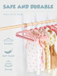 Blauesmeer 60 Pack Velvet Hangers, Premium Kids Hangers For Closet, Ultra-Thin, Cute, Non-Slip, Small Felt Hanger, 14 Inch, For Children's Clothes, Blush Pink - Màu Hồng baby - Xem 5