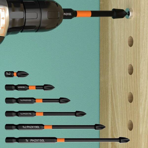 Upgraded Version 6pcs Impact Strong Magnetic Drill Bits Cross S2 High Hardness Screwdriver Flashlight Drill Bits Screw Set Drill Bits Electric Screwdriver Impact Full Series Drill Bits Essential Tools For Decoration And Maintenance