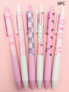 1/6pcs Ultra Dry Pink Gel Pen, Accurate 0.5mm, Smooth Writing, Suitable Forffices And Classrooms, Suitable Foreenagers And Adults, Suitable Forome And Classroom Education, Multi-Purpose Gel Pen Is Very Suitable Forear-End Examinations, A Set Of Gel Pens And Ball Pens, Holiday Appliances, Classroom Supplies, Children's Day Gifts