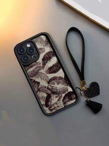 唇形升级版加厚防摔彩绘手机壳，配装饰性皮革腕带和流苏吊坠，兼容 17 Pro/17 Air/17/17 Pro Max/16/11/16 Pro/16 Plus/16 Pro Max/16 e/15 Pro Max/13/14/12/XS/XR/7G/8P，Galaxy S25/S25 Plus/S25 Ultra/A16/A36/A26/A56/A50 - 彩色 - 查看 4