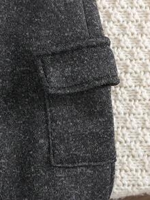 男婴秋冬两件套服装，深灰色卫衣+工装裤套装