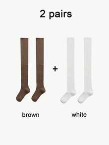 1双过膝蝴蝶结长袜，夏季女童日系JK风及膝袜，冬季防滑孕妇袜，舒适纯棉长袜，优雅日系休闲长袜，春夏款 - 彩色 - 查看 21