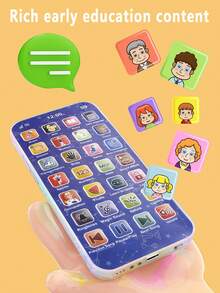 1 件儿童益智多功能学习电话，婴儿玩具带音乐，男孩女孩仿真电话，节日礼物