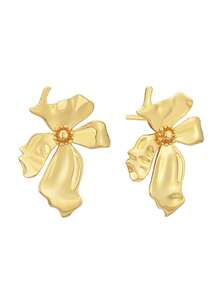 Charm-In 1 Coppia Di Orecchini Alla Moda E Minimalisti In Ottone Placcato Oro 18K, Disegno Creativo, Regalo Per San Valentino, Festa Della Mamma