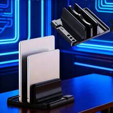 Sturdy Metal Vertical Laptop Stand Holder - Space-Saving Desktop Rack For IPad/Tablet/Notebook (10-17 Inch), Compatible With Most Laptops, Anti-Slip Stable Base