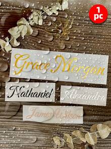 1~5PCS Customized Cup Vinyl Stickers, Personalized Water Bottle Stickers, Customized Name Stickers For Weddings, Design Your Full-Color Custom Stickers, Waterproof Material, Tear Resistant And Residue Free, Colorful Customization,Office Decor