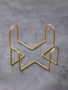 Coaster Holder, 1pc 2.17"-Iron MetalCoaster Storage Rack For Both Round AndSquare, Holds 4-6 Coasters (Gold)