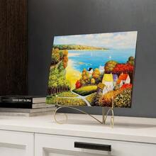 Plate Display Stands With Hinged Folding Design 8 Inch Picture Frame Stand For Tables Decorative Easels For Plates Photos Cards And Books 8 Gold - 金色 - 查看 5