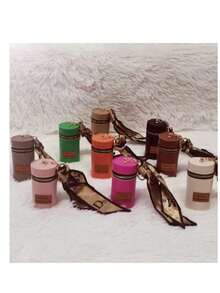 Asaloog Mini Silk (Plain) High Capacity Key Chain Purse/Coins, Lipstick Ref: DA-1306 - 酒紅色 - 查看 2