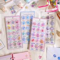 3Dカプセル クリエイティブパターン 型押し クリスタル 3Dステッカー、子供の手作り 教育的 報酬ステッカー 携帯電話、カメラ、装飾に