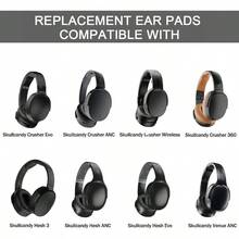 Replacement Ear Pads For Crusher Wireless/Evo/Hesh ANC/EVO/Crusher ANC, Headphones Ear Cushions Covers For  Venue Wireless Headset Accessories Ear Cups Repair Parts (Khaki) - 黑色 - 查看 5