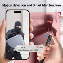 ULar Mini caméra stylo intelligent portable avec enregistreur vidéo HD 2MP, incluant une carte SD 16 Go gratuite pour l'enregistrement. Enregistrement d'un seul clic, batterie rechargeable intégrée, compact et idéal pour les conférences et les salles de classe.