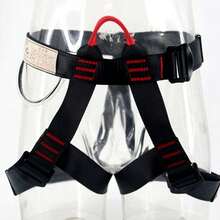 Outdoor Heavy Duty Tree Rock Climbing Safety Harness Rappelling Equip Seat Belt - Black - View 7