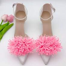 2pcs New Detachable Tassel 3D Embroidered Shoe Clips Decorative Accessories For High Heels, Sandals - Multicolor - View 16