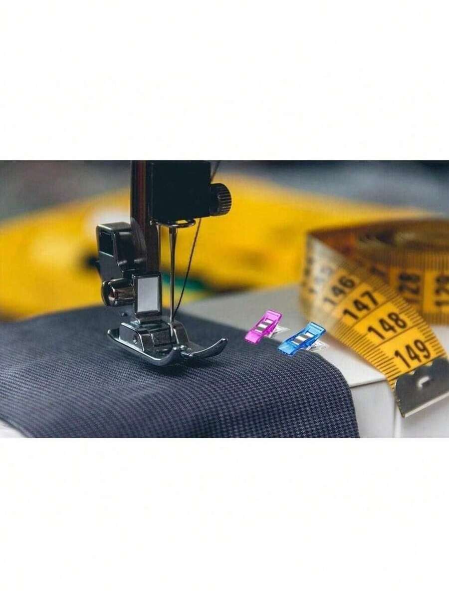 Performore Clips - Paquete de clips de costura multicolores para colchas y manualidades, incluye lata decorativa de mariposa para guardarlos para costura precisa, sujeción de telas y - 1 - Ver 1