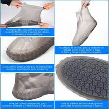Cubre Zapatos Impermeable Lluvia para Hombre y Mujer, Silicona Cubrezapatos de Lluvia, Funda de Zapato Reutilizable, Cubierta de Silicona Antideslizante para Los Das de Lluvia - L[37-39] - Ver 8