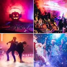 U'King 1200W Fog Machine Smoke Haze Generator, RGB LED Lights & Remote Control For Stage DJ Party Halloween - Ver 10