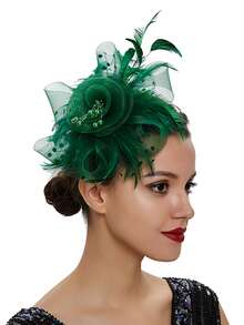 1pc Fascinators For Women Tea Party Hat Kentucky Derby Loop Feather Fancy Hats Wedding Hascinator Headband Elegant Mini Hats Tiny Hats Mini Top Hat Mini Cap, School Stuff, Gifts, Hair Accessories