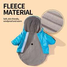 1pc Reflective Hooded Dog Jacket, Pet Clothes