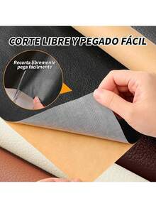 Kit de Parches Reparadores de Piel,Parche Autoadhesivo,Piezas ReparacióN Pegatinas,para Restaurar ArtíCulos De Piel Como SofáS, Sillas, Bolsos, Etc. 50 X 200 (Negro) - marrón claro - Ver 10