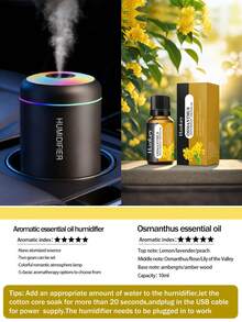 [Thick Mist + Super Quiet]This 180ml Car Humidifier Comes With Color Mood Lighting. It Has Two Working Modes: Smart Timed Auto-Off, And Can Be Used In Car Or On Desktop As An Air Humidifier And Diffuser. - Black and White - View 21