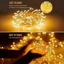 Copper Wire Fairy Lights, USB Powered With Remote Control/Solar Powered Outdoor Lights, LED Outdoor Waterproof Solar Lights String, 8 Modes Firecracker Balcony Lights, Curtain Lights, Fairy Lights, Suitable For Balcony, Party, Living Room, Wedding And Christmas Decoration - Firecracker Lantern - View 11