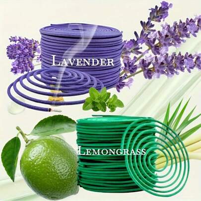 24/48/96 Stücke Zitronella/Lavendel/Granatapfel Spiralförmige Räucherstäbchen, natürlicher Zitronella/Lavendel Duft, geeignet für Raumbeduftung Zuhause, Outdoor, am Pool, auf der Terrasse, Veranda, Balkon, Camping und Wandern, ideal für Meditation und Stressabbau