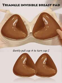 1 Par de Almofadas Adesivas Autoadesivas Dupla Face, Almofadas Adesivas para o Peito, Almofadas de Enchimento Reutilizáveis, Almofadas Invisíveis Grossas para Sutiã e Maiô Bikini, À Prova d'Água para Natação