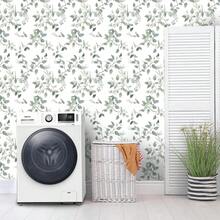 Tapet verde cu frunze de eucalipt - autocolant de perete autoadeziv din vinil, detașabil și impermeabil pentru decorul casei și renovarea pereților camerei de zi, dormitorului, bucătăriei, decor de perete estetic de toamnă - Multicolor - Vizualizare 4