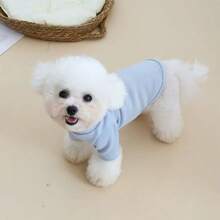 Capa base de punto de unicolor cálido para perros mascotas, simple pero lindo, cómodo y suave cuello alto de doble cara de forro polar, adecuado para perros pequeños como caniche, bichón frisé, bulldog francés, pomerania, schnauzer, gatos, para uso en interiores y exteriores en primavera, otoño e invierno