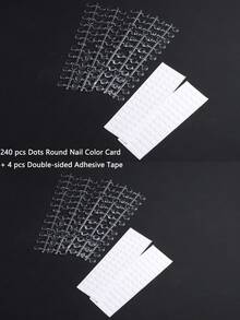 120/240pcs Transparent Nail Polish Color Card Round Display Stickers, Nail Art Color Chart, Adhesive Stickers, Nail Salon Accessories, Fake Nail Display Stickers, Nail Polish Training DIY Practice Tools - Multicolor - View 11