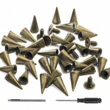Sets Spikes And Studs 12MM Spikes Clothing Metal Studs Rivets Leather Punk Spikes Rivets Screw Back Studs And Spikes Clothing Shoes Belts Bags Hats 1532 Inch Bronze - Bronze - View 2