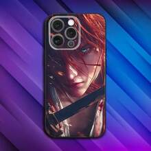 Custodia per telefono compatibile con Anime R-Rurouni Kenshin, adatta per iPhone 17, 16, 15, 14, 13, 12, 11, Pro, Max, Plus, X, XS, SE4, E, Mini, in morbida cover nera