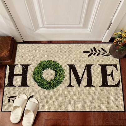 1pc AimzzaSKY Luxury Leaf Welcome Mat Compatible With Farmhouse Style - Elegant Botanical Leaf Indoor/Outdoor Suitable For Front Door, Porch, Farm Entrance - Machine-Washable Low-Maintenance Decorative