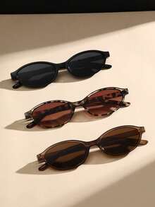 3/4/5pcs Leopard Print Oval Plastic Frame Classic Sexy Eyeglasses, Suitable For Tropical Beach Vacation, Singles Party, Outdoor Travel And Other Occasions - 彩色 - 查看 17