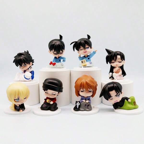 Q Version PVC Figure Set Of 8 | Sleeping Style Blind Box | Cute Anime Collectible Figurines | Desk Decoration Ornaments | Mystery Box Gift For Fans | Mini Cartoon Model | 8PCS Sleeping PVC Figures For Collection & Display