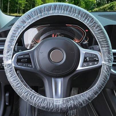 10/30个装一次性透明塑料方向盘套，通用型汽车方向盘套