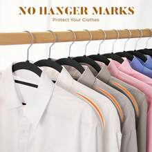 Blauesmeer 50-Piece Velvet Hangers, Space-Saving, Hangers With Tie Clips, 360° Rotatable, Suitable For Suits, Jackets, Shirts, T-Shirts, Dresses, And Camisoles (Black) - 黑色 - 查看 8