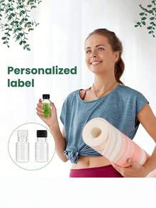 1/6/12pcs Mini Ginger Cups, 2oz Tiny Juice Bottles With White Screw Lids, Small Beverage Containers, Reusable, Leak-Proof, Freezer , Transparent With Measurement Marks, Suitable For Liquid, Juice, Jam - Multicolor - View 3